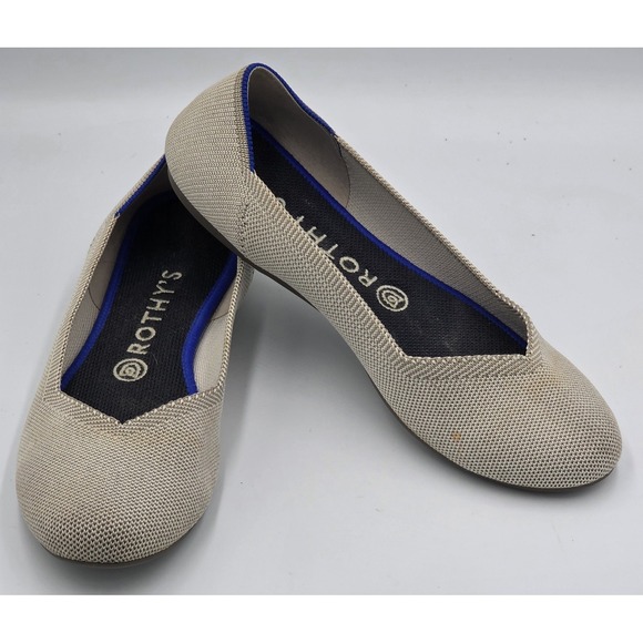 Rothy's The Flats Round Toe Beige Mist Women's Size 8.5 Comfort Ballet Flats - Picture 7 of 14